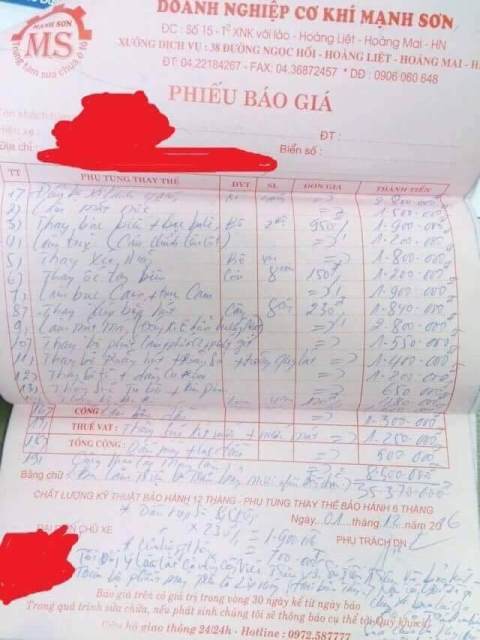 Thêm hàng loạt chủ xe tố gara Mạnh Sơn “chém đẹp”